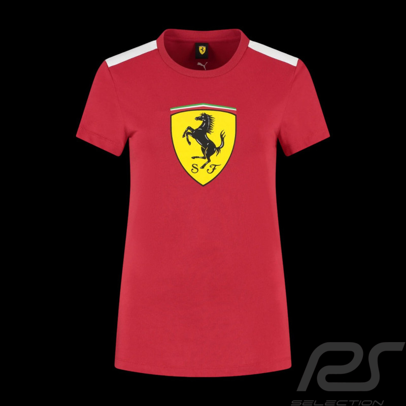 Ferrari F1 T-Shirt Puma Großes Wappen Rot Cerise Leclerc / Hamilton - Damen - 701232785-001