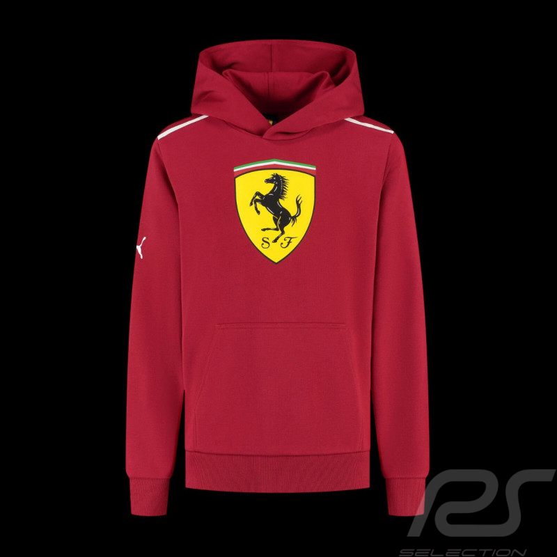 Sweat à capuche Ferrari F1 Puma Écusson Géant Rouge Cerise Leclerc / Hamilton - Enfant - 701232791-001