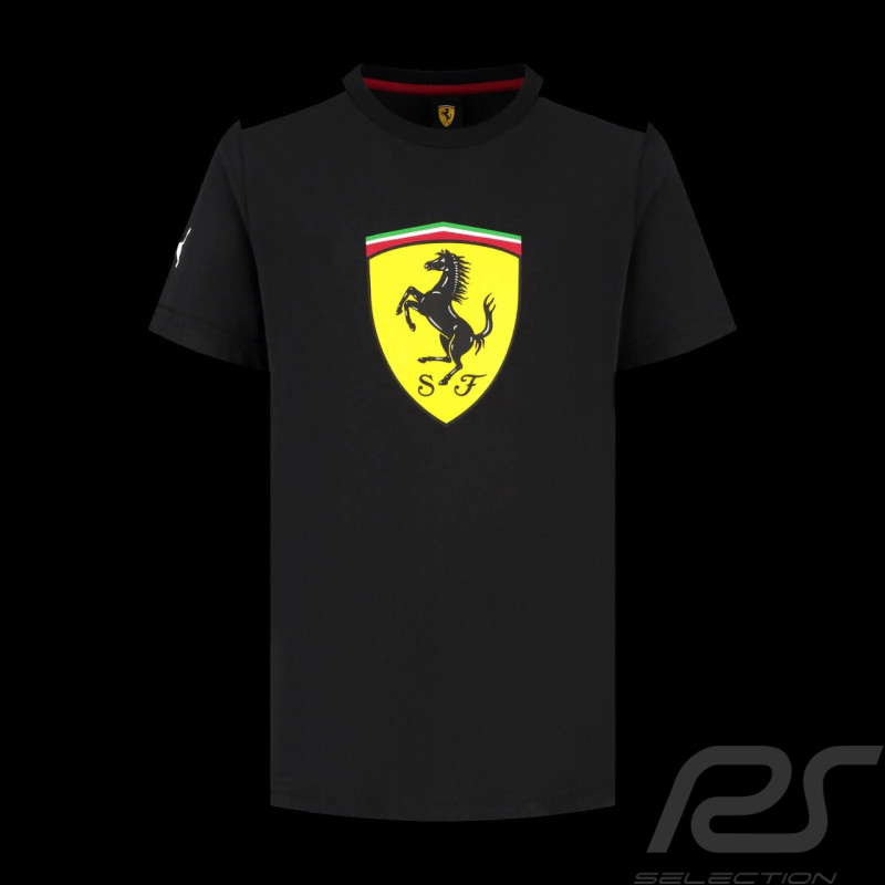 T-shirt Ferrari F1 Puma Écusson Géant Noir Leclerc / Hamilton - Enfant - 701232786-002