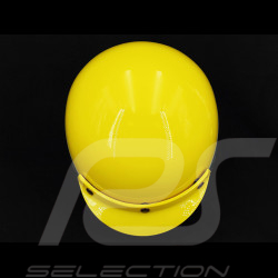 Ayrton SENNA Inspiration Helm Gelb mit blauen und grünen Streifen - Schwarze Lederverstärkung