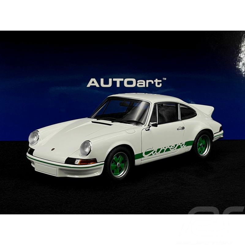 Porsche 911 Carrera RS 2.7 1973 Grand Prix White Green Stripes 1/18 Autoart 78031