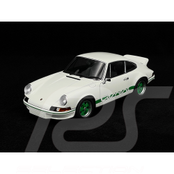 Porsche 911 Carrera RS 2.7 1973 Grand Prix Blanc Bandes Vertes 1/18 Autoart 78031