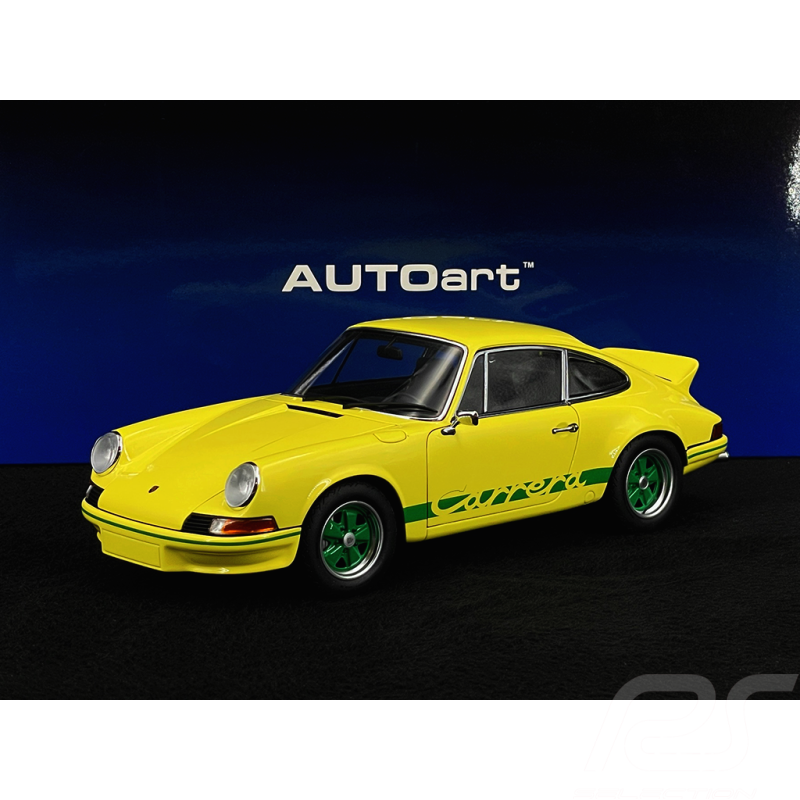 Porsche 911 Carrera RS 2.7 1973 Jaune Bandes Vertes 1/18 Autoart 78033