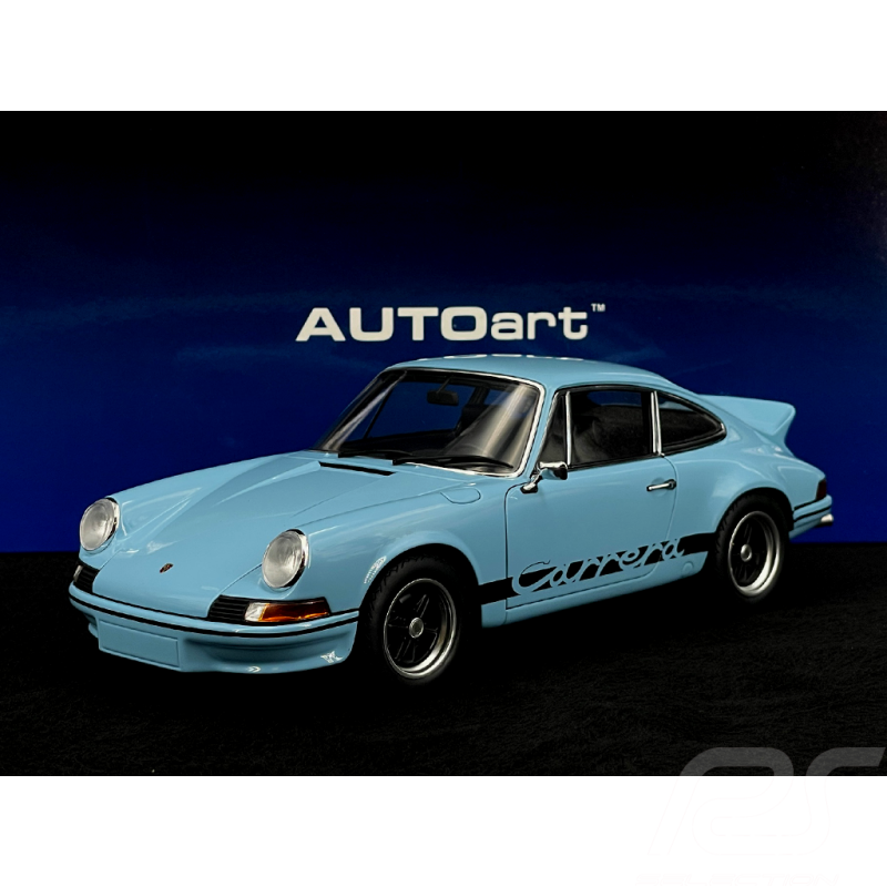 Porsche 911 Carrera RS 2.7 1973 Gulf Blue Black Stripes 1/18 Autoart 78032