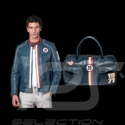 Steve McQueen Set – Liam Leather Jacket + 48H Travel Bag Royal Blue – 27671-0012 / 27662-0012