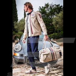 Steve McQueen Set – Liam Leather Jacket + 48H Travel Bag Ecru – 27671-2574 / 27662-2574