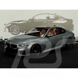 BMW M2 G87 2023 Gris mat 1/18 Minichamps 110023121