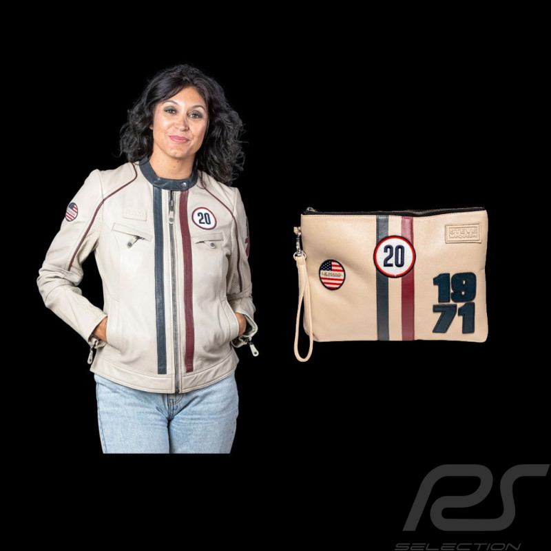 Steve McQueen Damen-Set – Jacke Jutta + Clutch Jim 6 Ecru – 27670 / 27660-2574