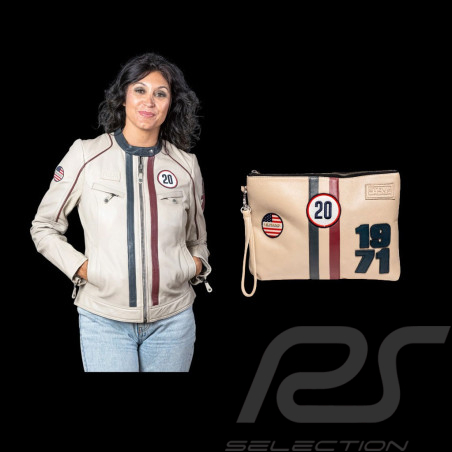 Steve McQueen Damen-Set – Jacke Jutta + Clutch Jim 6 Ecru – 27670 / 27660-2574