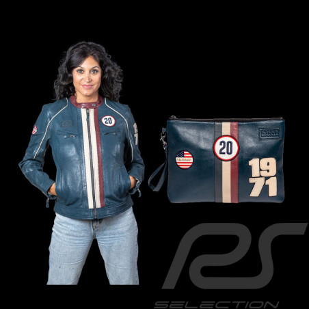 Steve McQueen Damen-Set – Jacke Jutta + Clutch Jim 6 Royalblau – 27674-0012 / 27660-0012