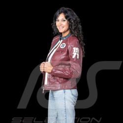 Steve McQueen Damen-Set – Jacke Jutta + Clutch Jim 6 Dunkelrot – 27674-4010 / 27660-4010