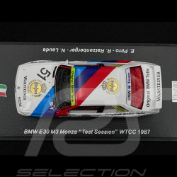 BMW M3 E30 n°51 WTCC Monza Test 1987 Figur Niki Lauda 1:43 Spark SI020