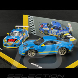 Set Porsche 911 GT3 RS Type 992 2023 / Porsche 911 GT3 RS Type 996 n° 66 Sieger Daytona 2003 1/43 Minichamps WAP0205120SGT3