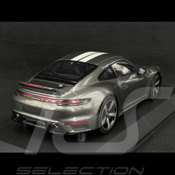 Porsche 911 Sport Classic Type 992 2022 Metallic Grey With White Stripes 1/18 Minichamps 155062002