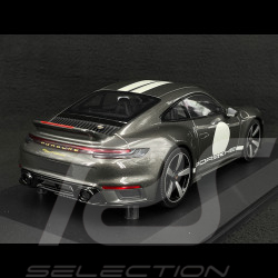 Porsche 911 Sport Classic Type 992 2022 Gris Métallique Bandes Blanches 1/18 Minichamps 155062004