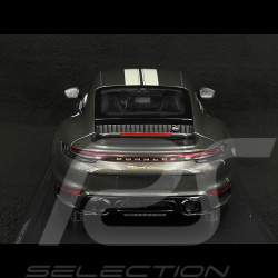 Porsche 911 Sport Classic Type 992 2022 Gris Métallique Bandes Blanches 1/18 Minichamps 155062004