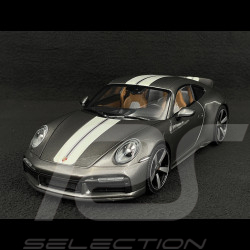 Porsche 911 Sport Classic Type 992 2022 Gris Métallique Bandes Blanches 1/18 Minichamps 110069201