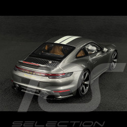 Porsche 911 Sport Classic Type 992 2022 Gris Métallique Bandes Blanches 1/18 Minichamps 110069201