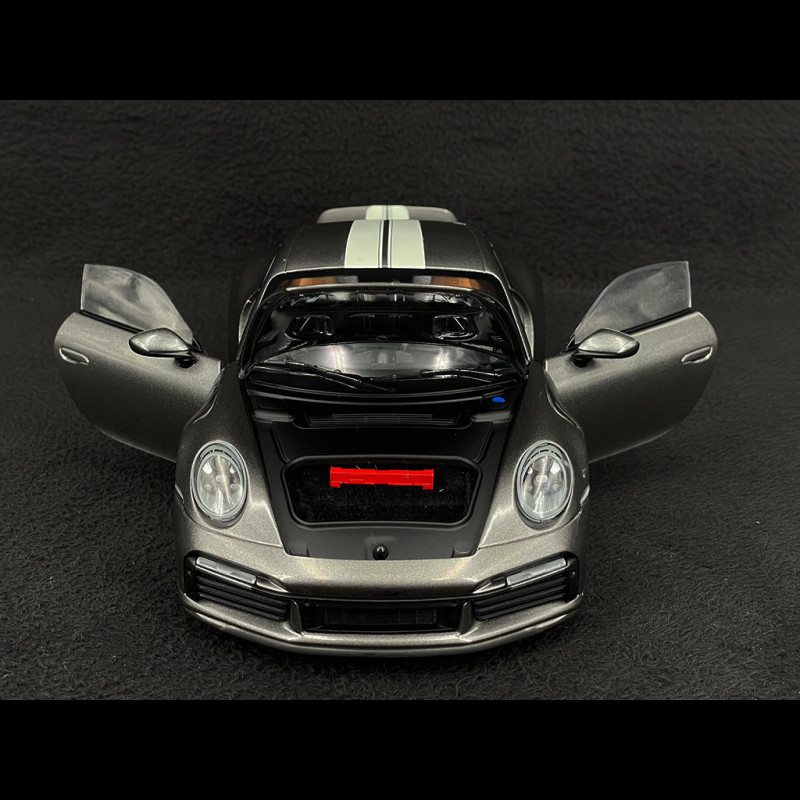 Porsche 911 Sport Classic Type 992 2022 Gris Métallique Bandes Blanches 1/18 Minichamps 110069201