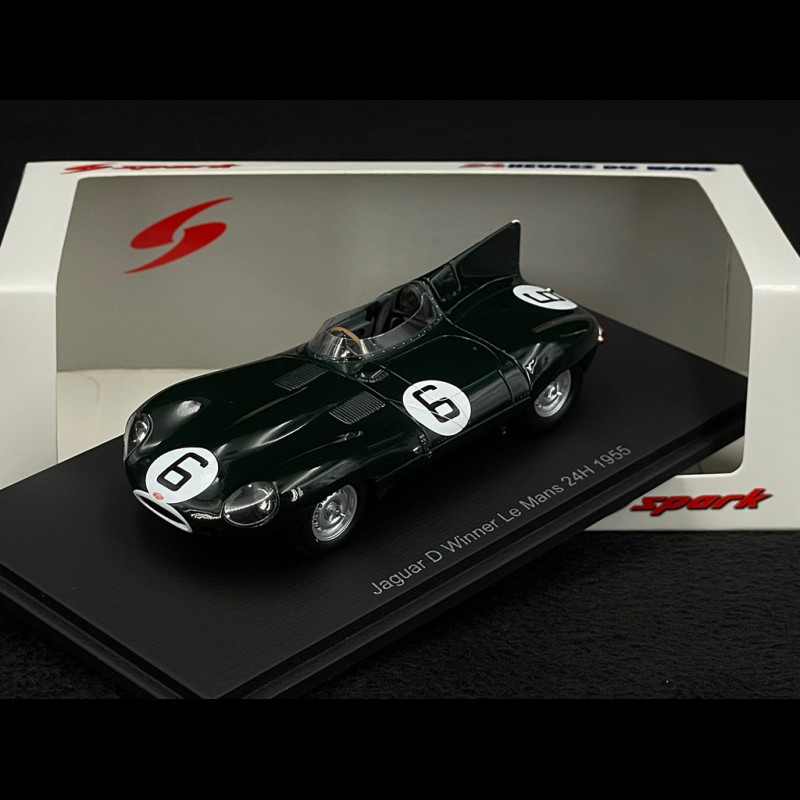 Miniature Spark Jaguar D Type N°6 – Vainqueur 24H Le Mans 1955 – 1/43 Résine