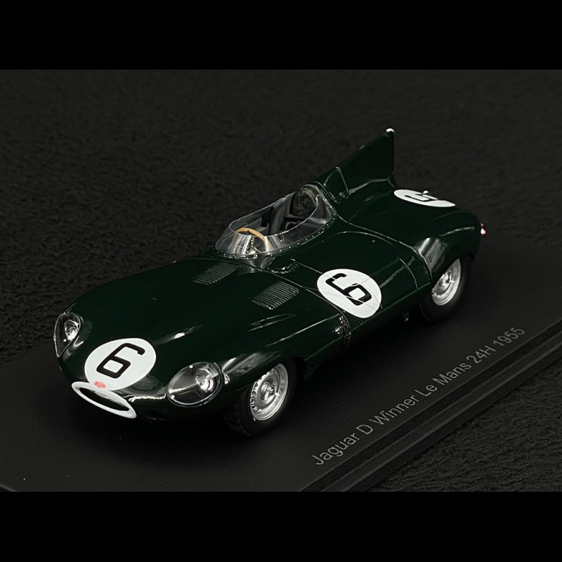 Miniature Spark Jaguar D Type - Vainqueur 24H Le Mans 1955 N°6 Hawthorn/Bueb, échelle 1/43, Neuve