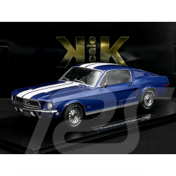 Ford Mustang GT Fastback Coupe 1968 Metallic Blue / White 1:18 KK Scale KKDC181394