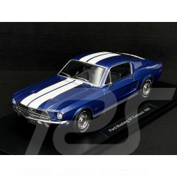Ford Mustang GT Fastback Coupé 1968 Bleu Métallique / Blanc 1/18 KK Scale KKDC181394