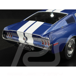 Ford Mustang GT Fastback Coupe 1968 Metallic Blue / White 1:18 KK Scale KKDC181394