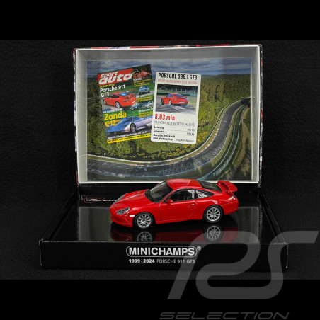 Kasten Porsche 911 GT3 Typ 996 Phase 1 1999 Indischrot 1/43 Minichamps 430068011