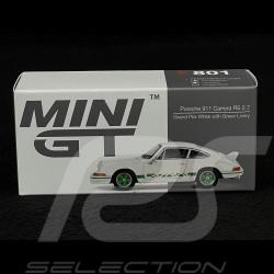 Porsche 911 Carrera RS 2.7 1973 Grand Prix White / Green Stripes 1:64 Mini GT MGT00801
