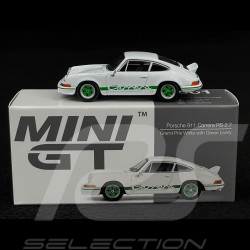 Porsche 911 Carrera RS 2.7 1973 Grand Prix White / Green Stripes 1:64 Mini GT MGT00801