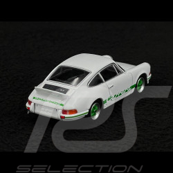Porsche 911 Carrera RS 2.7 1973 Blanc Grand Prix / Bandes Vertes 1/64 Mini GT MGT00801