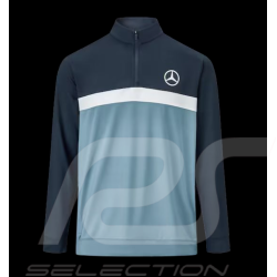 Pull Mercedes-Benz Pas cher Demi Zip Puma Colorblock Bleu / Blanc B66450638 - homme