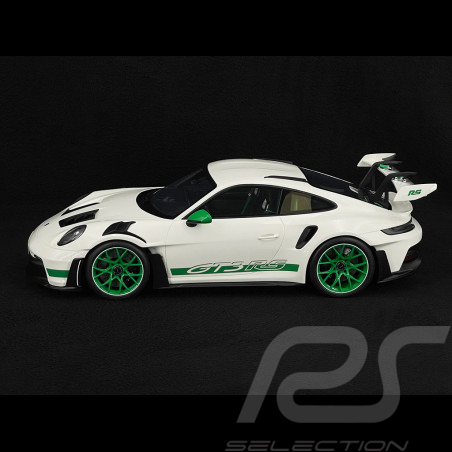 Porsche 911 GT3 RS Typ 992 Tribute to Carrera RS Weiß Grüne Streifen 1/12 GT Spirit GT950