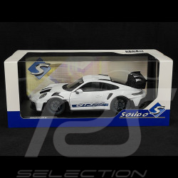 Porsche 911 GT3 RS Typ 992 2024 Weiß mit blauen Streifen 1/18 Solido S1812102