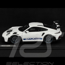 Porsche 911 GT3 RS Type 992 2024 Blanc avec bandes bleues 1/18 Solido S1812102
