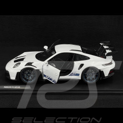 Porsche 911 GT3 RS Type 992 2024 Blanc avec bandes bleues 1/18 Solido S1812102
