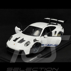 Porsche 911 GT3 RS Type 992 2024 Blanc avec bandes bleues 1/18 Solido S1812102