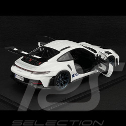 Porsche 911 GT3 RS Typ 992 2024 Weiß mit blauen Streifen 1/18 Solido S1812102