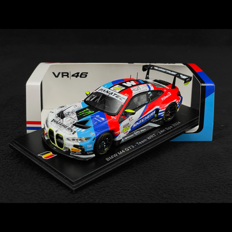 Spark-model BMW 4-series M4 Gt3 Team Wrt N 46 24h Le Mans 2024 Valentino Rossi Maxime Martin Ahmad Al Harthy 1 43 Modra Bila Cerna
