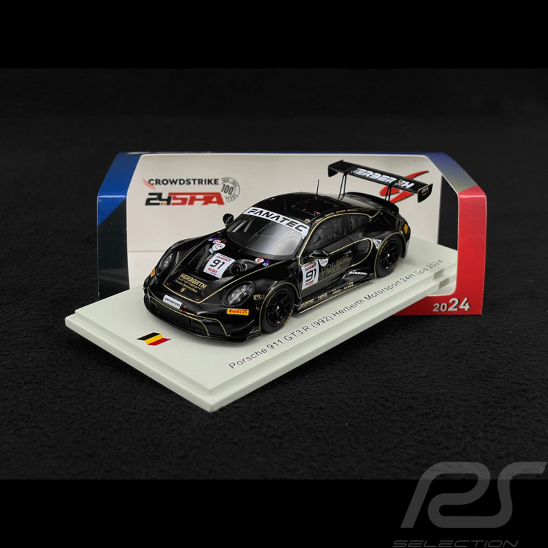 Porsche 911 GT3 R Type 992 n°91 24h Spa 2024 1/43 Spark SB827