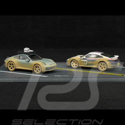 Set Porsche 911 Dakar Type 992 AHEAD n° 953 Roughroads / Shadegreen  2024 Dirty Version 1/43 Spark WAP0201740S0DK