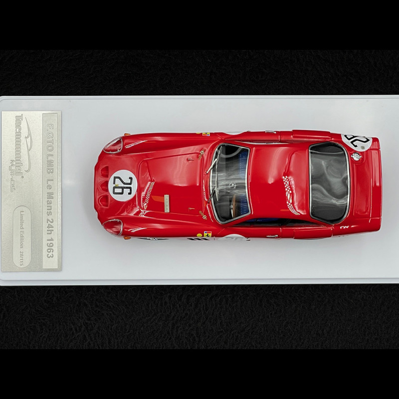 Miniature Ferrari GTO LMB – Le Mans 24h 1963, Voiture N°26, échelle 1/43, Tecnomodel TM43-49G, Résine
