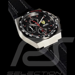 Ferrari Aspire Chronograph Watch Black Leather / Silicone Strap 0830791