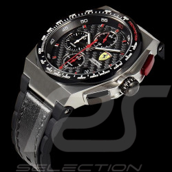 Ferrari Aspire Chronograph Watch Black Leather / Silicone Strap 0830791