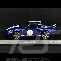 Porsche 911 Sport Classic Typ 992 2022 Gentianblau / Weiße Streifen 1/18 Minichamps 155062006