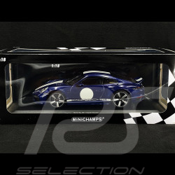 Porsche 911 Sport Classic Type 992 2022 Bleu Gentiane / Bandes Blanches 1/18 Minichamps 155062006