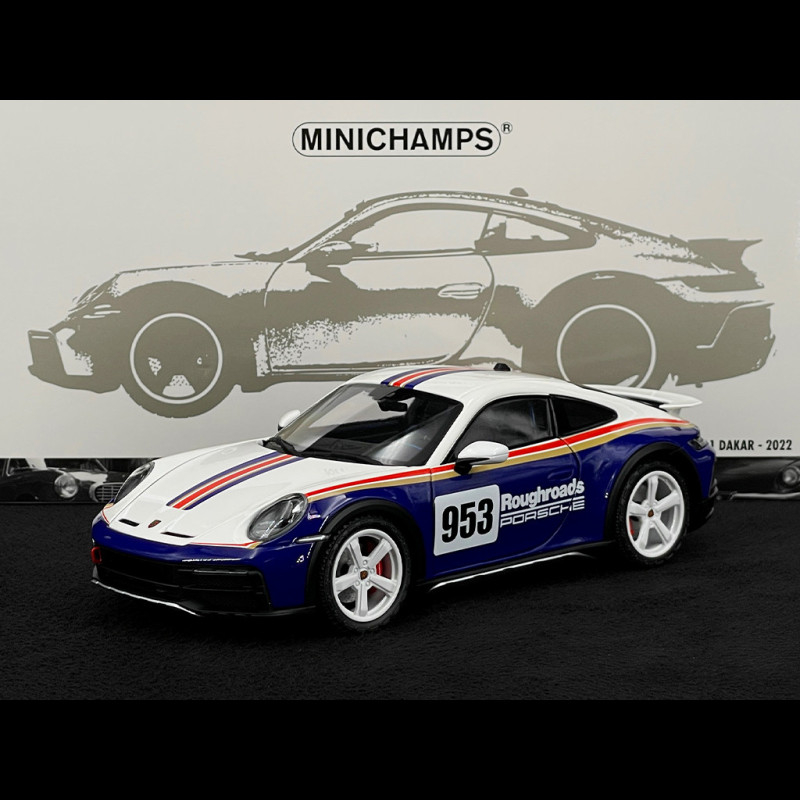 Porsche 911 Dakar Type 992 2022 Roughroads White / Blue 1/18