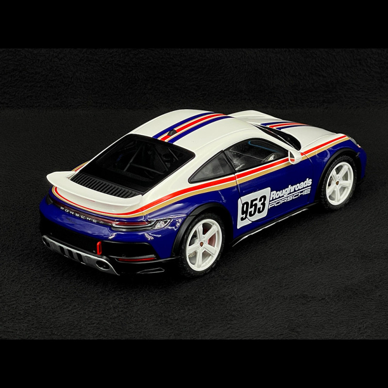 Porsche 911 Dakar Type 992 2022 Roughroads White / Blue 1/18