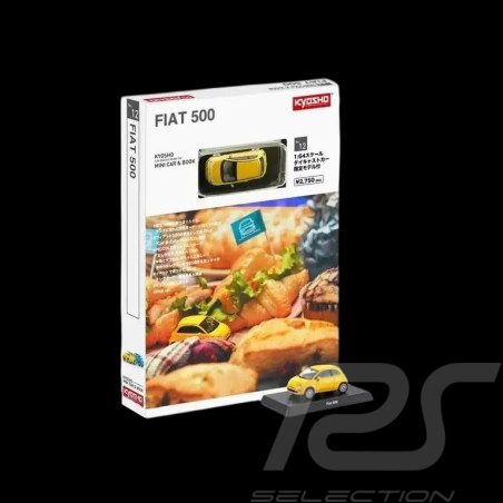 Fiat 500 Nuova 2007 Jaune Avec livret 1/64 Kyosho 20KYO07058Y